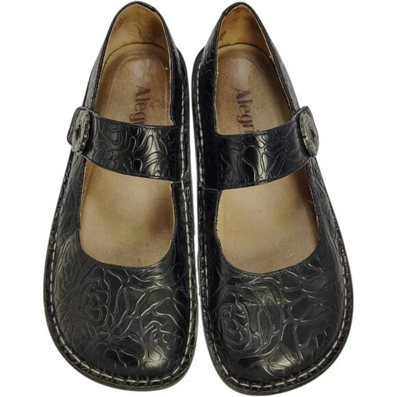 Alegria Paloma Women’s Leather Embossed Rose Comfort MJ Clog EU 39 US 8-8.5 - Picture 2 of 10